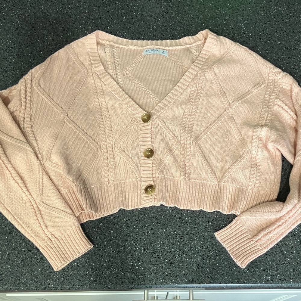 Arizona Light Pink Cropped Cardigan